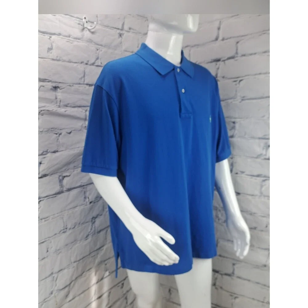 Polo Ralph Lauren Men's Polo Shirt Blue Yellow Pony Big and Tall Size 2XB